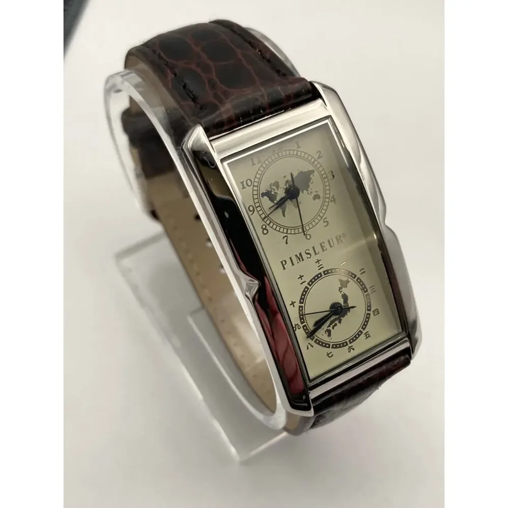 Dual Time PIMSLEUR Men's Watch 25mm - New Batteries - Adjustable Band - Picture 6 of 11
